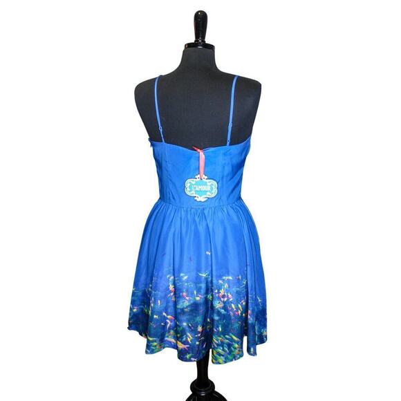 L'Amour Nanette Lepore Mini Sundress Ocean Mermaid Summer NWT Size 11 - Picture 3 of 5